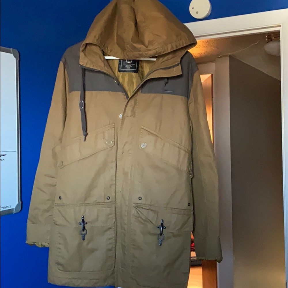 Clean large tan rain coat